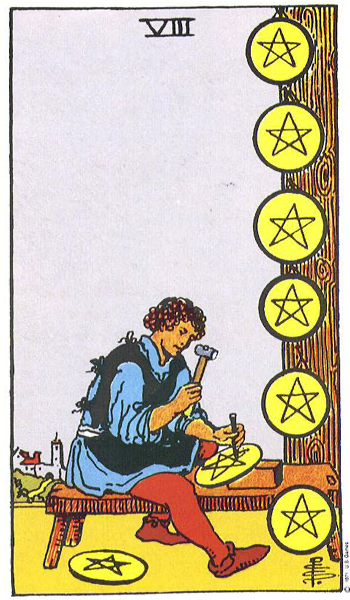 Tám Tiền (Eight of Pentacles)