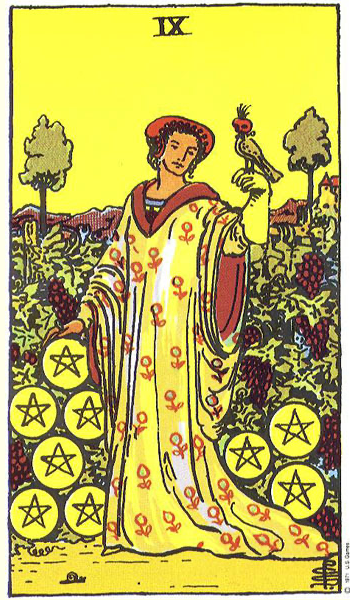 Chín Tiền (Nine of Pentacles)