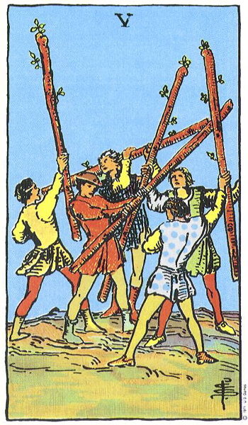 Năm Gậy (Five of Wands)