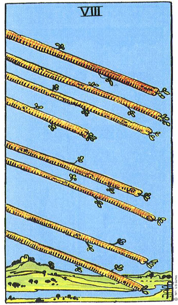 Tám Gậy (Eight of Wands)