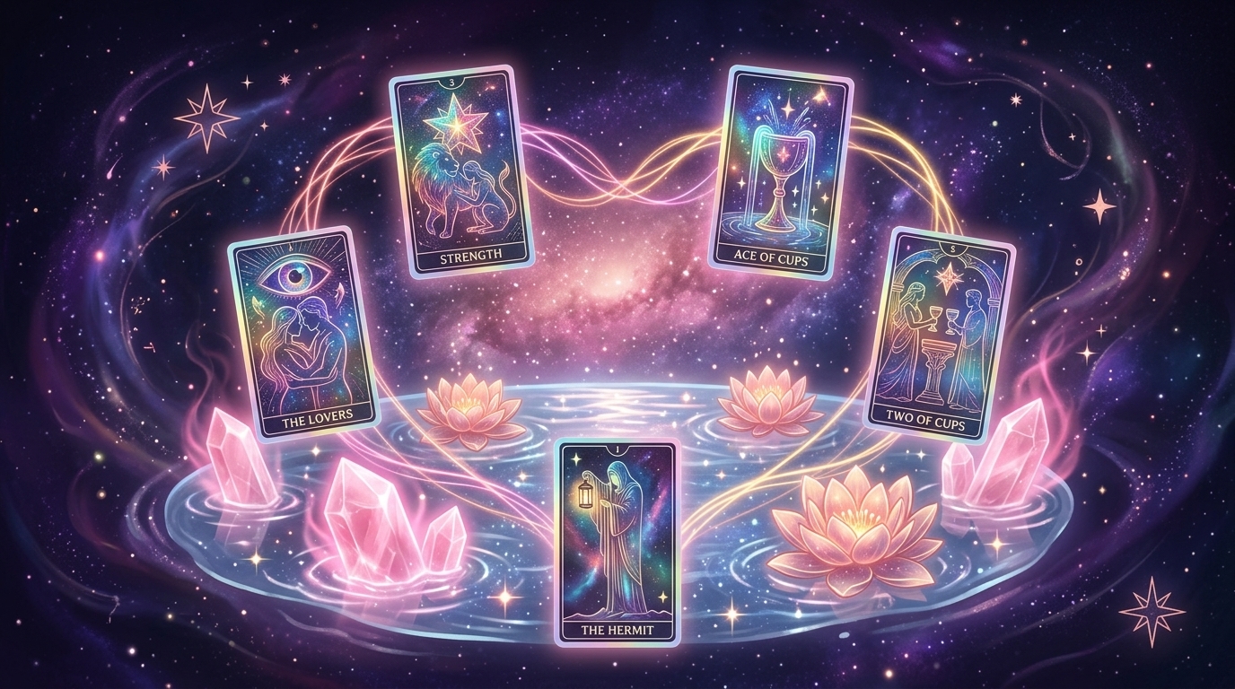 Hướng dẫn trải bài Tarot tình yêu 5 lá cho đôi lứa
